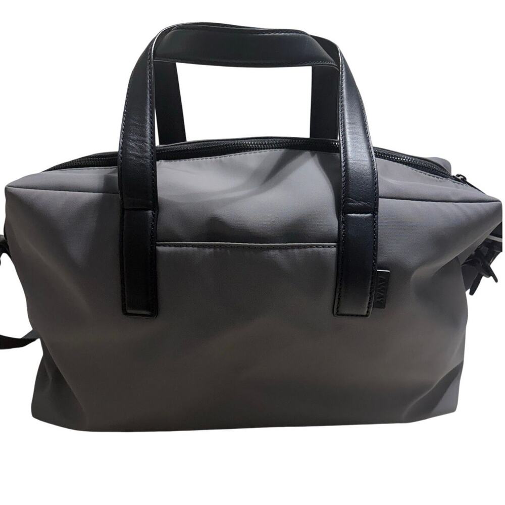 Away Everywhere Bag Gray Black Travel Leather Nylon Straps Luggage Carry-on NWOT